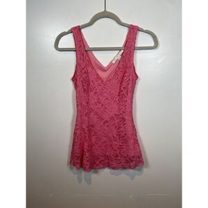 Boston‎ Proper top Pink Y2K lace babydoll top Coquette Fairy Barbie